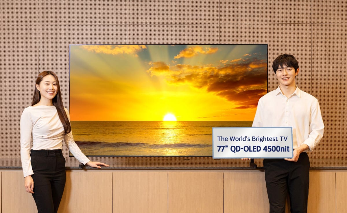 三星显示器发布 2026 年 QD-OLED 电视面板，峰值亮度达 4500 尼特