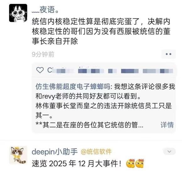 某国产操作系统公司开发者因询问年会着装要求被辞退