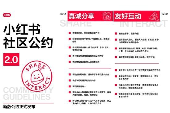 小红书上线《社区公约 2.0》，明确反对制造对立和虚假营销