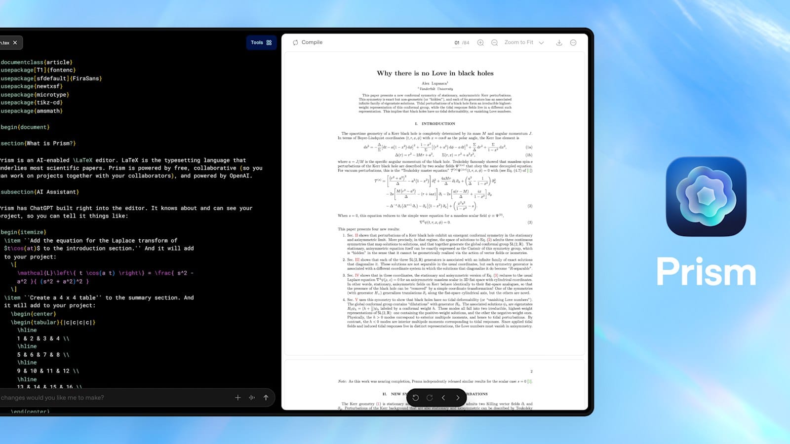 OpenAI 发布 AI 原生科研协作平台 Prism，集成 GPT-5.2 模型