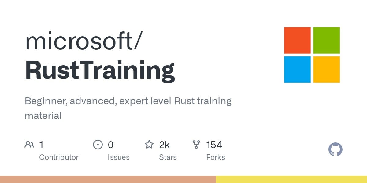 微软发布 Rust 培训材料，7 本教材覆盖入门到专家级