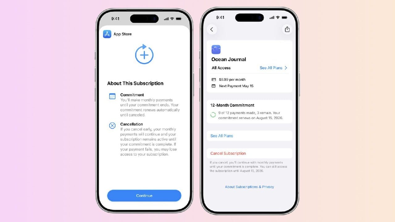 苹果推出 App Store 12 个月承诺制月付订阅选项