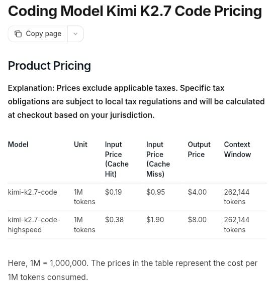 Kimi 推出 K2.7 Code 高速模式，编程任务提速 6 倍