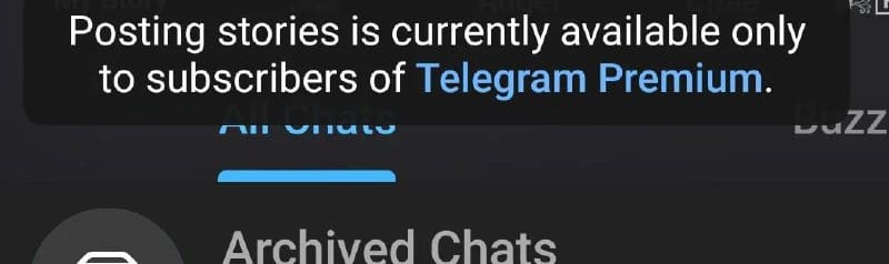 Telegram 对非付费用户发布“故事”的数量进行终身限制 免费用户最多只能发3个“故事”