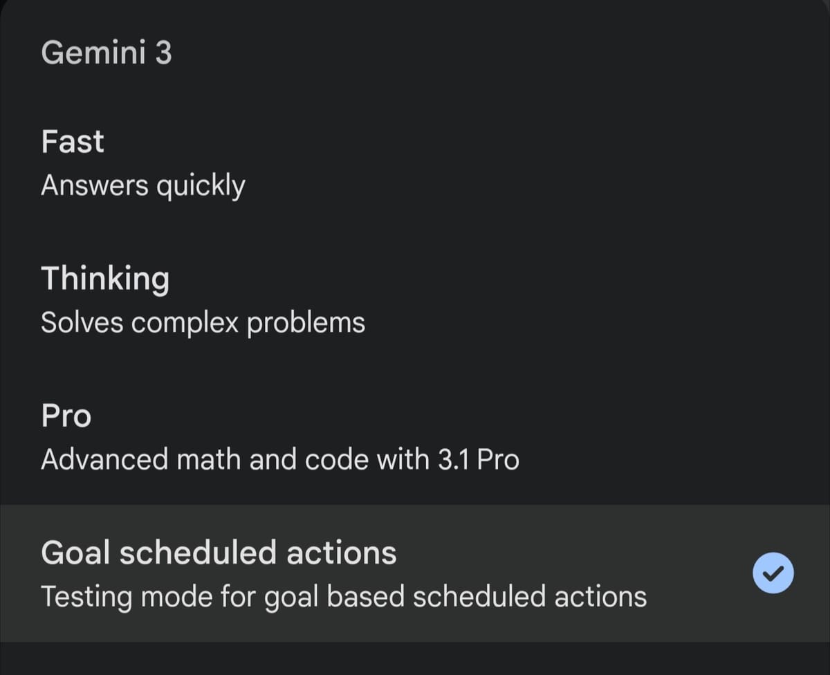 Gemini 推出 Goal scheduled actions 模式