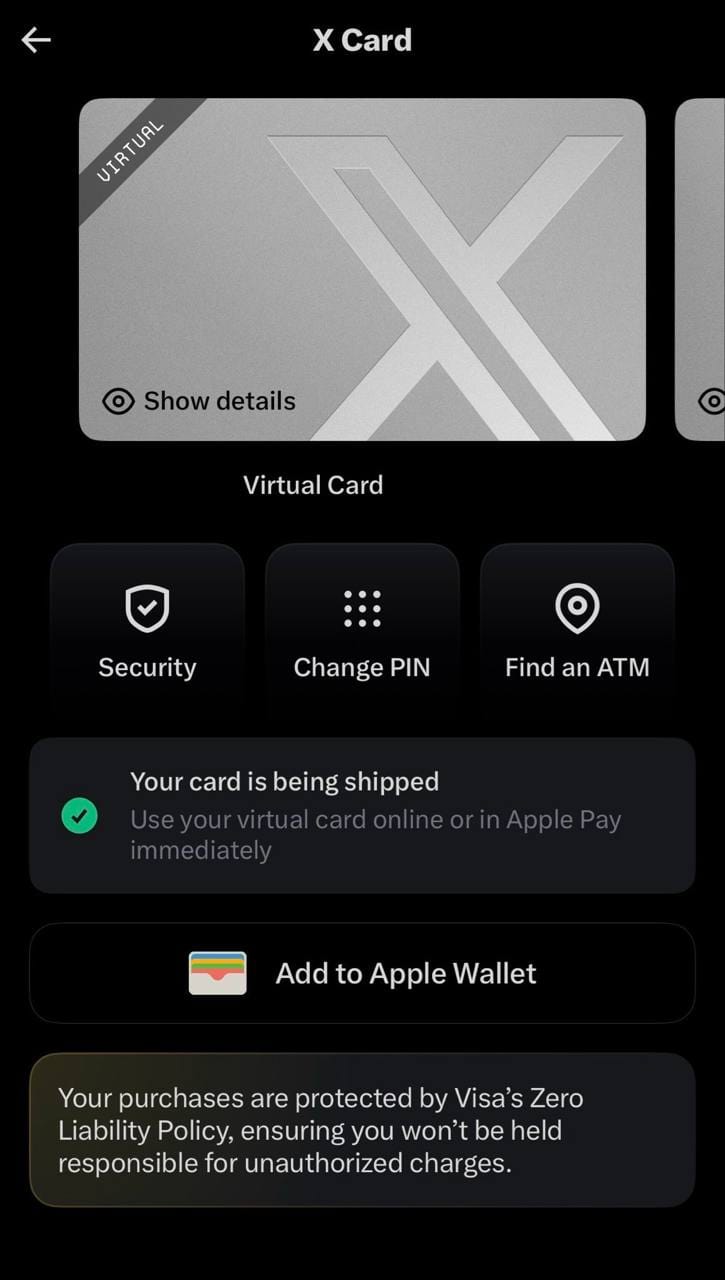 X Money 借记卡上线 用户可快速申请数字及金属实体 Visa 卡