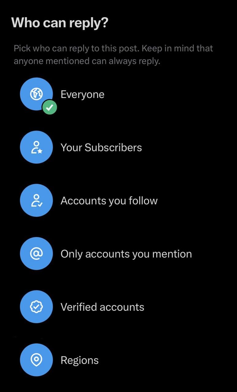 X 推出限制特定地区用户回复帖子的功能