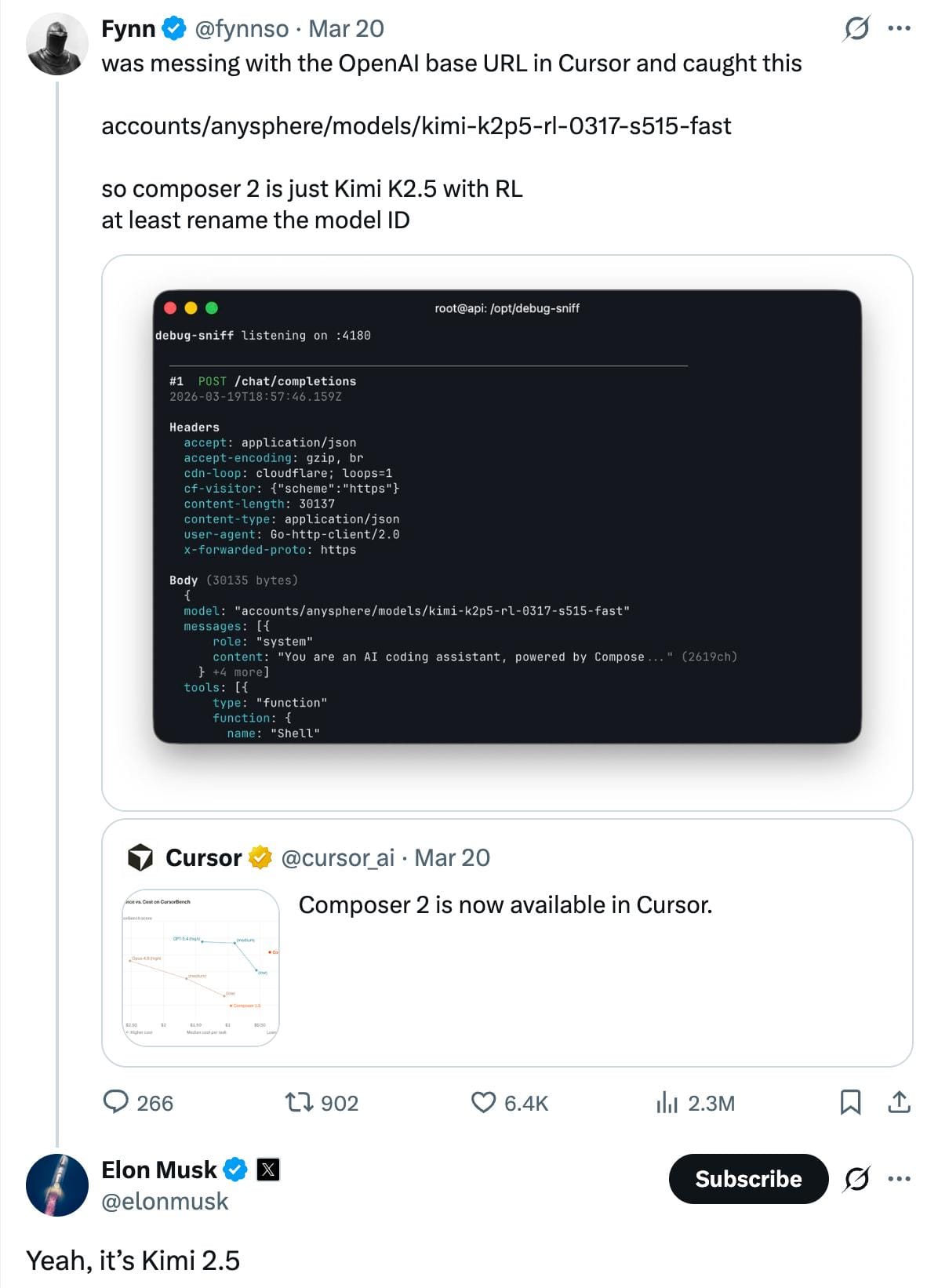 Cursor Composer 2 发布，后承认 Kimi K2.5 为底座模型