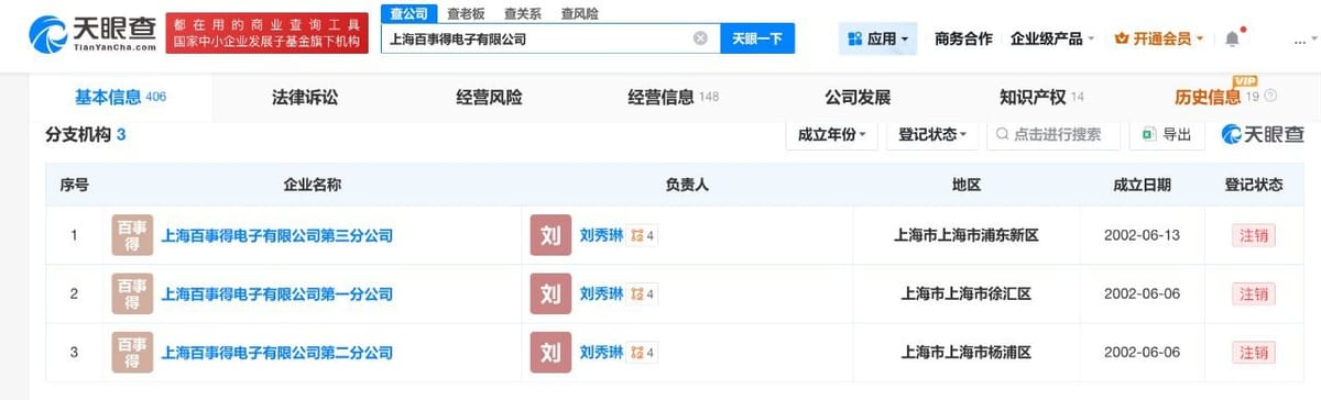 罗技涉事代运营公司 3 家分公司均已注销