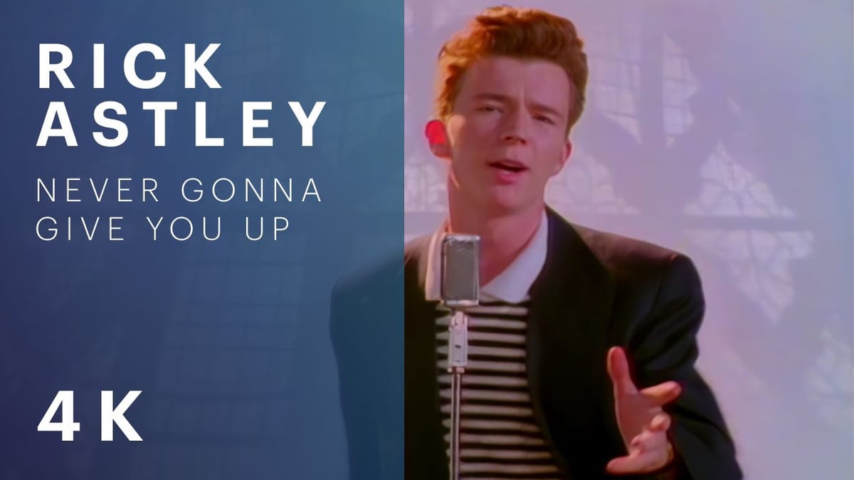 瑞克・艾斯利发布《Never Gonna Give You Up》4K 修复版 MV，个人自传正式出版