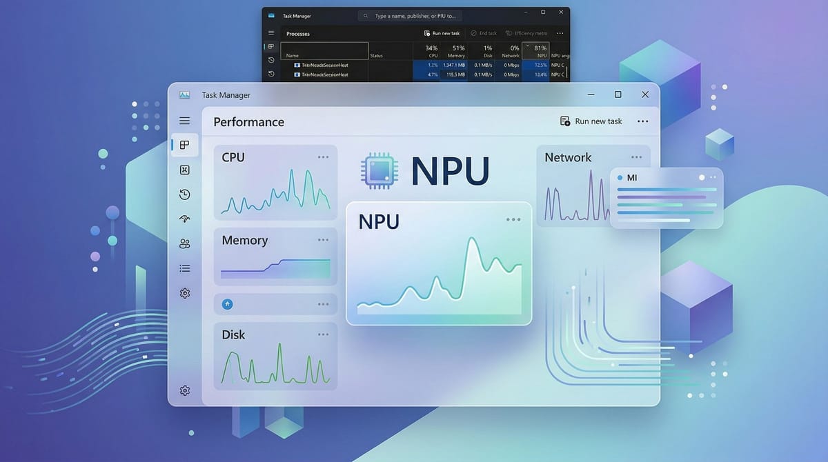 Windows 11 任务管理器升级 NPU 监控功能